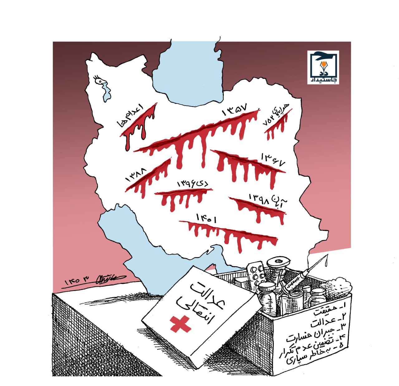 برای درمان این زخم‌های استبدادی به پنج رکن نیازمندیم: «حقیقت‌یابی» زخم را پاک می‌کند، «عدالت» درد را تسکین می‌دهد، «جبران خسارت» مرهم می‌گذارد، «تضمین تکرار نشدن» از زخم‌های تازه پیشگیری می‌کند و «به خاطرسپاری» نمی‌گذارد این دردها فراموش شوند و یادشان را برای آینده زنده نگه می‌دارد.